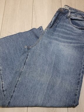 Rewash Denim Womens Super High Rise Ankle Length Wide Leg Raw Hem Jeans 28 Blue